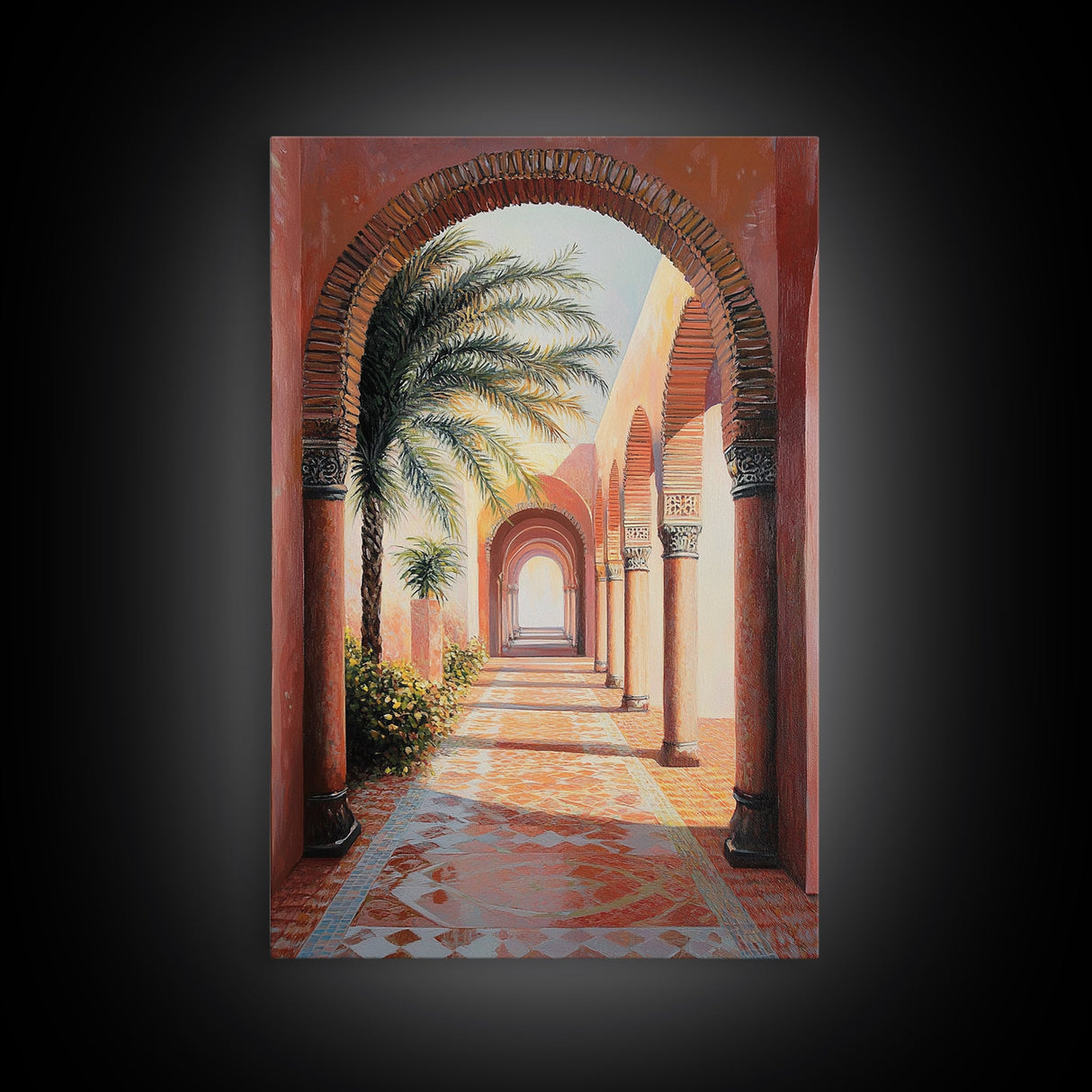 Middleastern Wall Art Framed Canvas Print, Moroccan Wall Art Framed Art, Moroccan Painting
