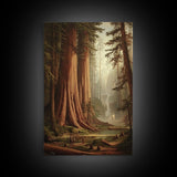 Majestic California Redwood Trees Framed Canvas Print, Redwood National Park, Fantasy Decor, California Decor, PNW Wall Art
