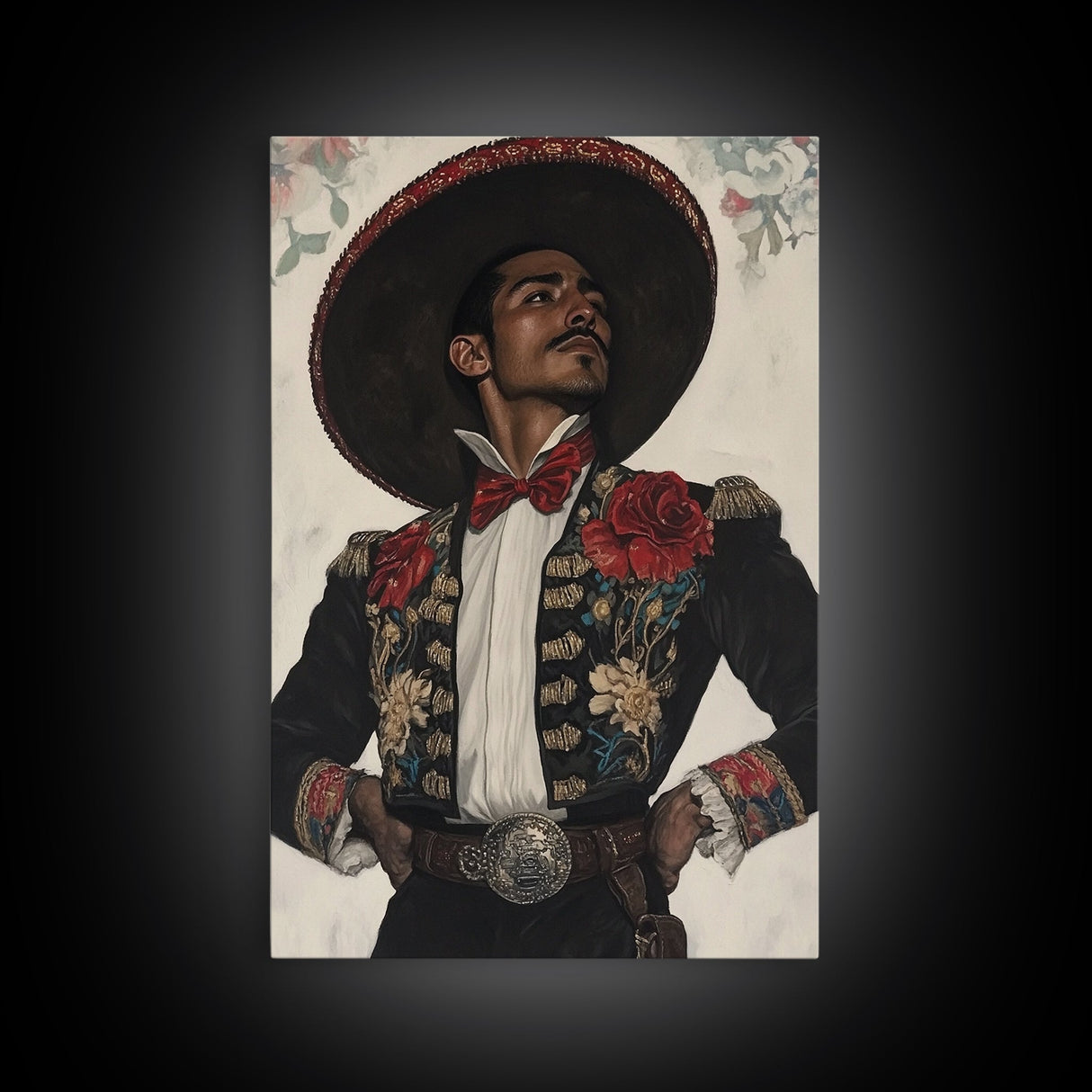 The Matador Painting Print, Chicano Art Framed Canvas Print, Traditional Mexican Wall Decor, Mexican Wall Art, Cultural Decor, Vibrant Decor