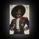 The Matador Painting Print, Chicano Art Framed Canvas Print, Traditional Mexican Wall Decor, Mexican Wall Art, Cultural Decor, Vibrant Decor