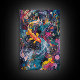 Abstract Koi Fish Painting Print, Wabi Sabi Home Decor, Gift Idea, Housewarming Gift Idea, Colorful Koi Fish Art Print