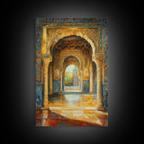 Painting Print of a Morrocan Scene, Moroccan Style Artwork, Moroccan Painting, Arabic Inspired Wall Art