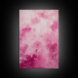Wall Art Print Preppy Decor, Framed Canvas Print, Abstract Pink Clouds Painting, Girl's Dorm Room Wall Decor, Apartment Decor Gift Idea