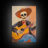 Chicano Cowboy Guitarist Canvas Print - Tejano Wall Art - Mexicano Home Decor - Mexican Style Cultural Artwork