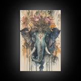 Ganesh Wall Art, Ganesha Painting Print, Framed Canvas Print, Painting of Ganesha, Ganesh Art, Hindu Art, Hinduism Home Decor