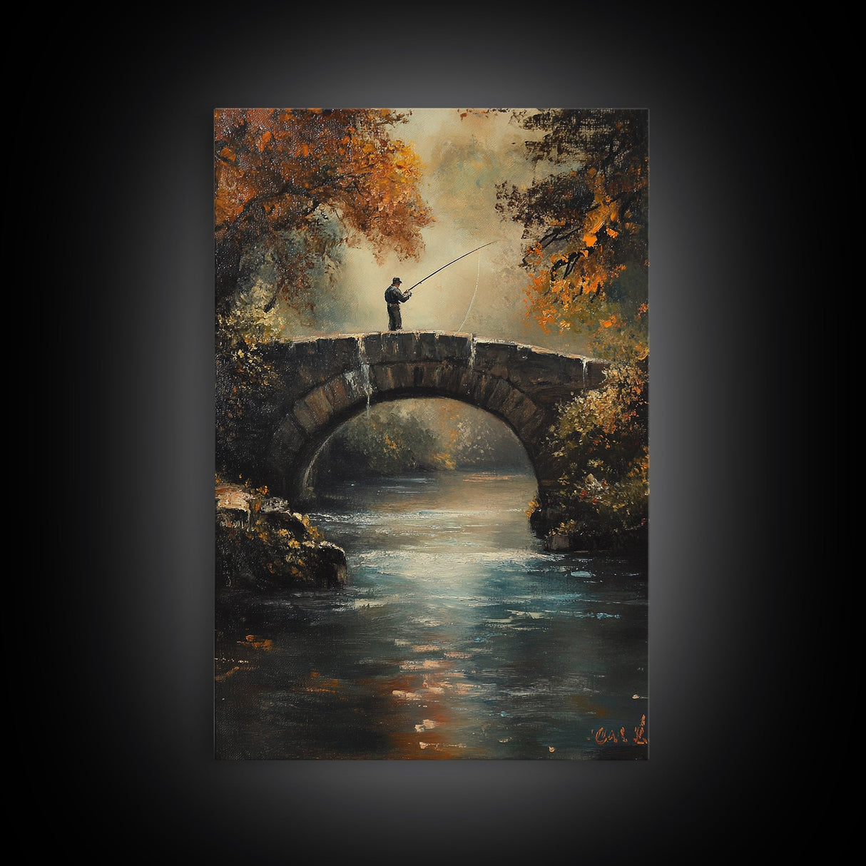 Fly Fishing Art Print on Canvas - Outdoors Gift Idea - Gift For Dad - Fly Fishing Art - Fly Fishing Painting - Trout Fishing - Outdoorsman Gift