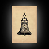 Christmas Bell Painting Print - Wood Framed Wall Art - Christmas Decor - Boho Christmas - Minimalist Christmas