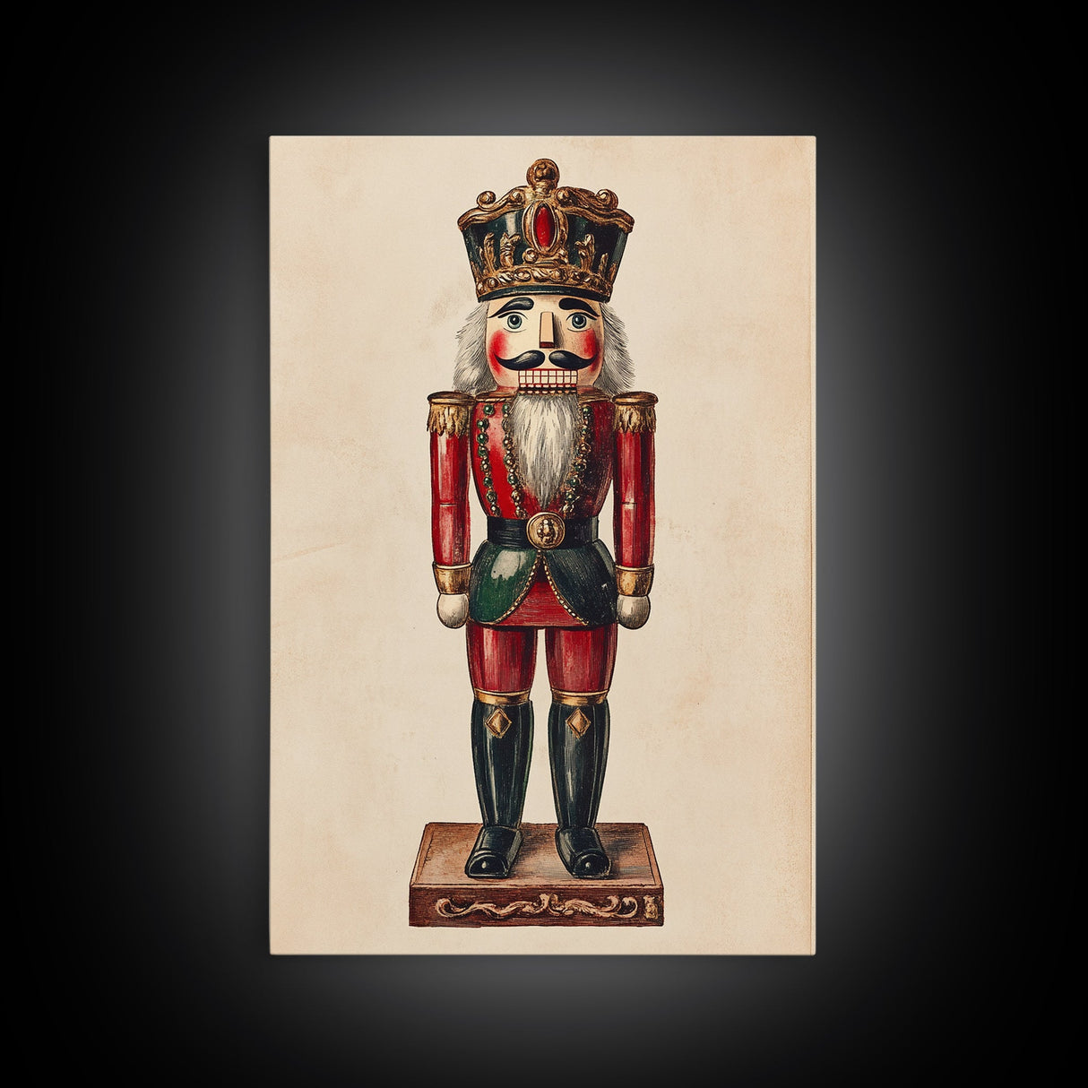 Sketch of a Nutcracker Canvas Print - Framed Canvas - Minimalist Christmas Art - Boho Christmas Art - Rustic Christmas Art