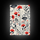 Botanical / Floral Print Wall Art Framed Canvas Print Midcentury Modern Wall Art Home Decor Boho Minimalist Ready To Hang Large Art