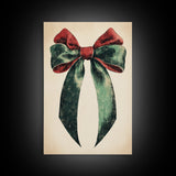 Gift Bow Canvas Print - Framed Canvas - Minimalist Christmas Art - Boho Christmas Art - Rustic Christmas Art
