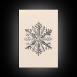 Snowflake Canvas Print - Framed Canvas - Minimalist Christmas Art - Boho Christmas Art - Rustic Christmas Art - Winter Decor - Winter Art