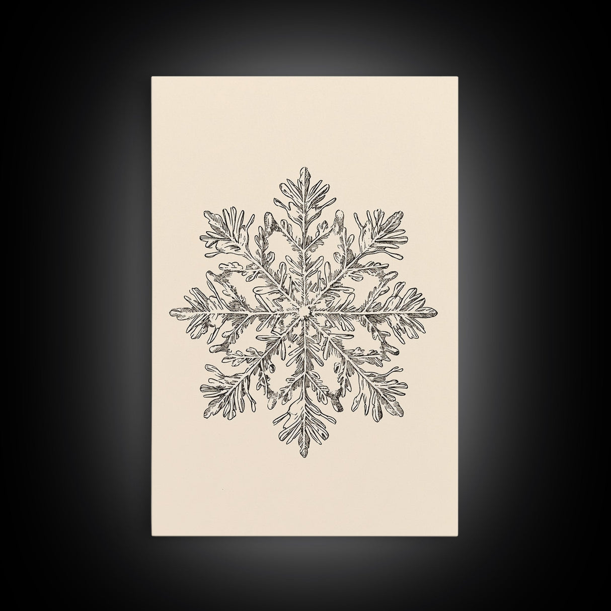 Sketch of a Snowflake Canvas Print - Framed Canvas - Minimalist Christmas Art - Boho Christmas Art - Rustic Christmas Art