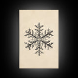 Drawing of a Snowflake Canvas Print - Framed Canvas - Minimalist Christmas Art - Boho Christmas Art - Rustic Christmas Art