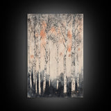 Framed Canvas Print Wall Art Print White Birch Tree Forest Landscape Art Print Minimalist Nature Wall Art Living Room Decor Birch Painting