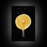 Lemons Oil Painting Print, Vintage Still Life of a Lemon, Antique Fruit Art Print, Still Life Wall Art, Lemon Painting, Framed Canvas Print