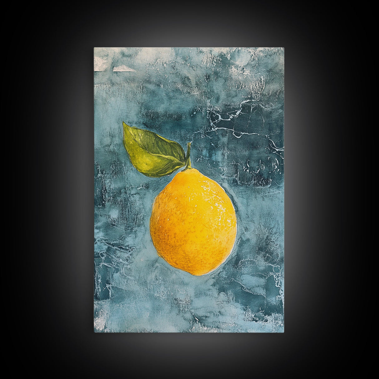 Vintage Lemon Still Life Painting Canvas Print, Framed Art Print Gallery Wall, Lemon Painting, Kitchen Art, Kitchen Food Wall Art
