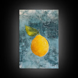 Vintage Lemon Still Life Painting Canvas Print, Framed Art Print Gallery Wall, Lemon Painting, Kitchen Art, Kitchen Food Wall Art