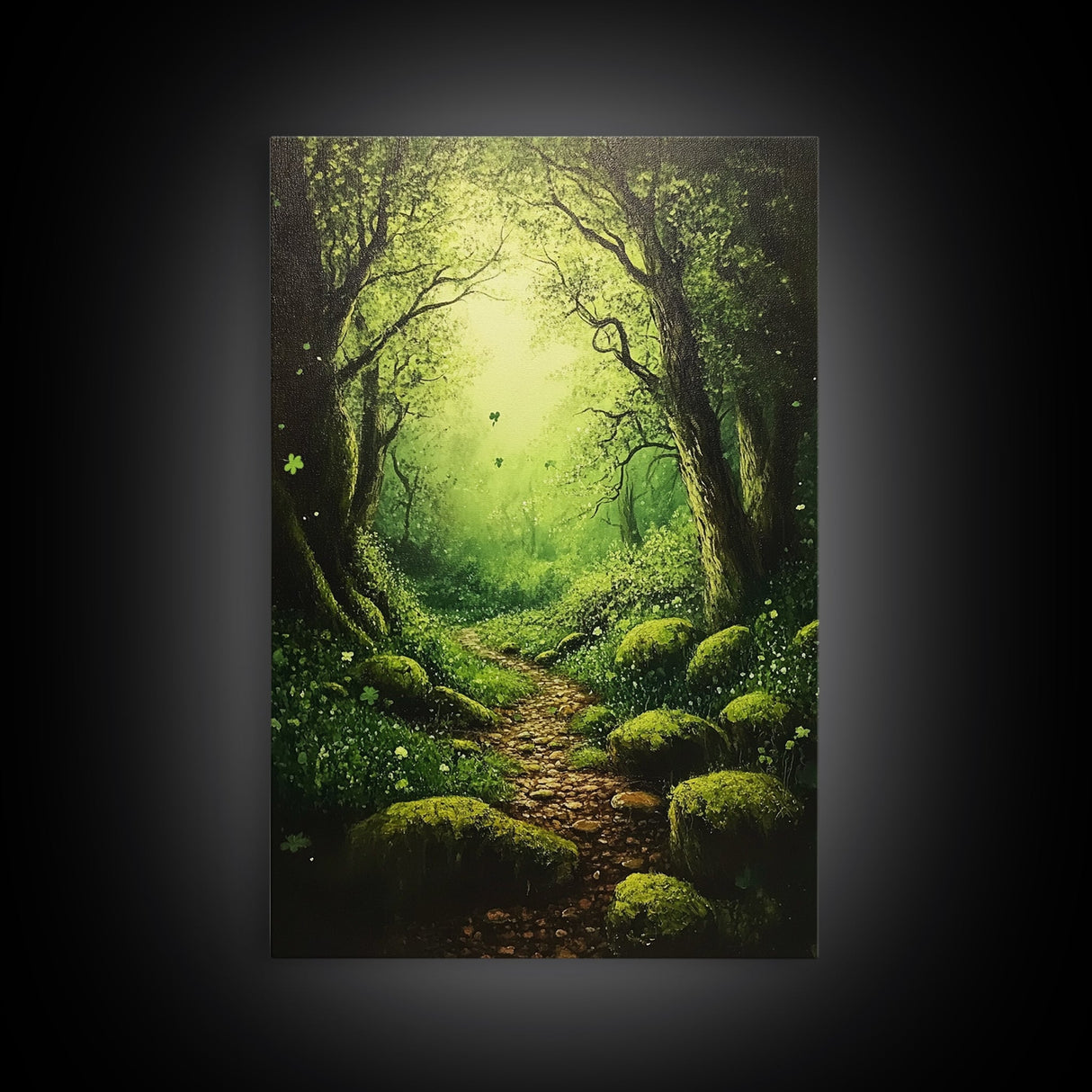 Forest At Dusk Painting Print, Spooky Art, Fantasy Art, Nature Landscape Painting Canvas Print, Landscape Decor, large wall art