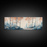 Original Birch Forest Oil Painting Print, Birch Tree Art, Birch Tree Painting, Panoramic Wall Art, Centerpiece Art, Statement Piece Art, Custom Art