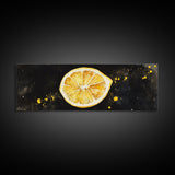 Panoramic Lemon painting Print, Food Kitchen Wall Art, Dining Room Decor, Horizontal Wall Art, Lemon Art, Lemon Home Decor, Kitchen Painting