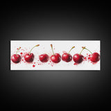 Original Cherry Painting Print - Panoramic Canvas Fruit Illustration - Home Decor For Kitchen - Framed Wall Art - Dining Room Decor