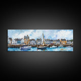 Nantucket Massachusetts Wall Art Framed Canvas Print, Nantucket Painting, Nantucket Nautical Decor, Nautical Landscape Painting