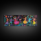 Kerala Style Art Canvas Print, Kerala Mural Painting Print, Panoramic Horizonal Wide Wall Art, Kerala Painting Mural