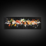 Sushi Wall Art - Framed Canvas Print - Kitchen Wall Art - Kitchen Decor - Original Painting - Restaurant Wall Art - Wabi Sabi Minimalist Art