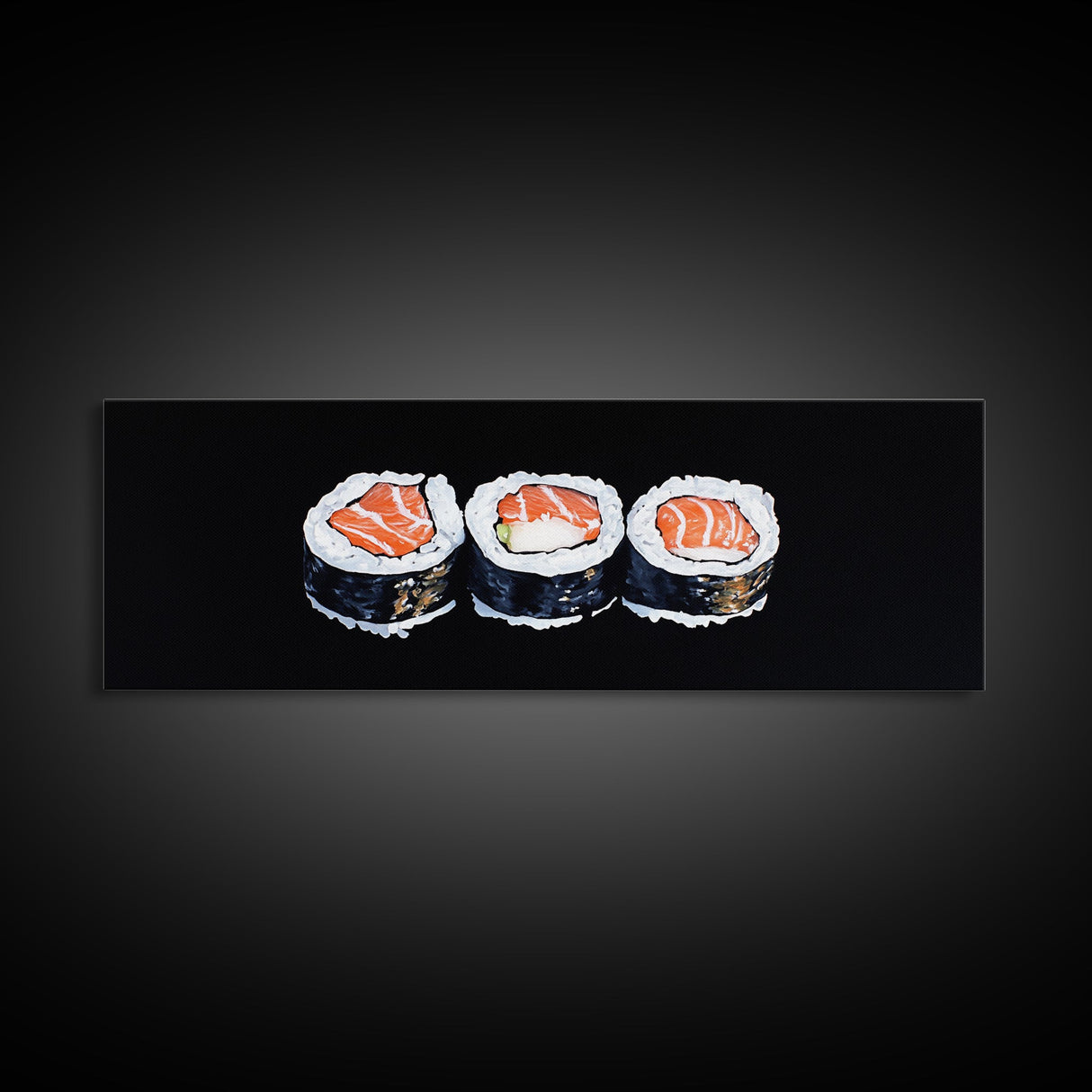 Abstract Sushi Painting Print, Food Art, Framed Canvas Print, Kitchen Decor, Minimalist Kitchen Wall Art, Kitchen Painting, Wall Art For Kitchen