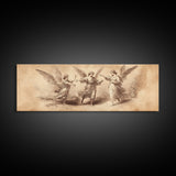 Guardian Angel Painting Print, Angelic Wall Art, Angel Painting, Guardian Angels Print, Original Panoramic Angel Painting, Angel Sketch