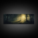 Mystical Forest Fantasy Wall Art, Canvas print, Fantasy Painting, Dark Fantasy Art, Mythical Fantasy Art, Panoramic Wall Decor