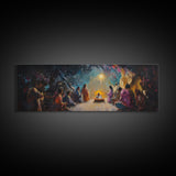 Panoramic Nativity Painting Print, Christmas Decor, Canvas Print, Retro Nativity Scene Oil Painting, Modern Art For Christmas