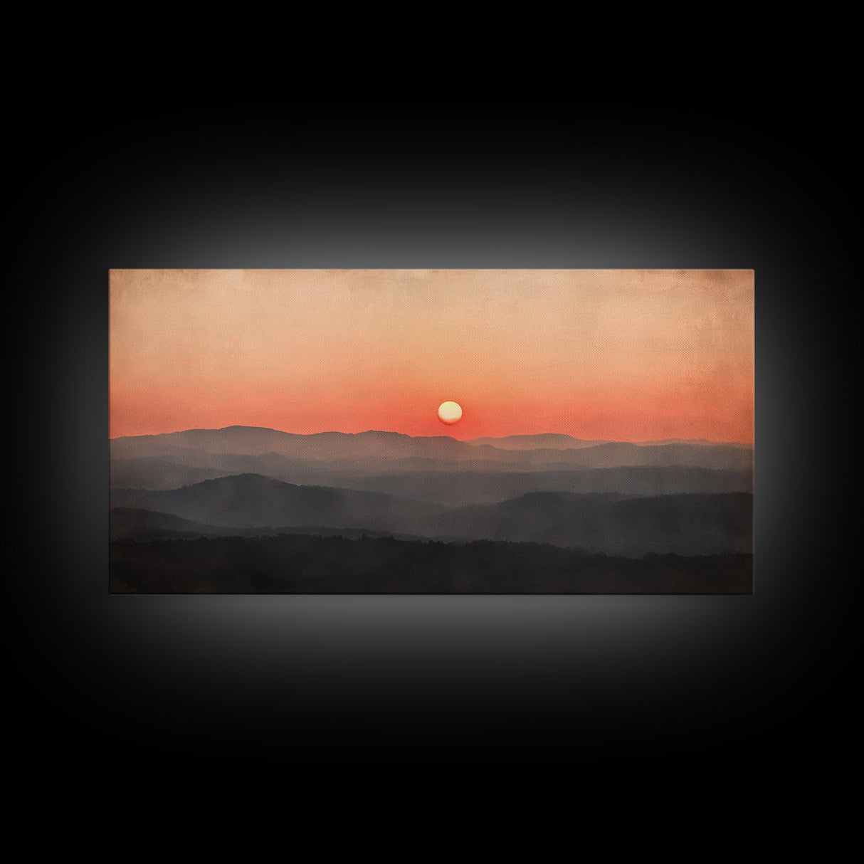 Sunrise Over The Smoky Mountains Framed Canvas Print
