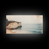 White Cliffs of Dover Framed Canvas Print, Oil Painting of England, England Original Painting, England Wall Art, England Themed Decor