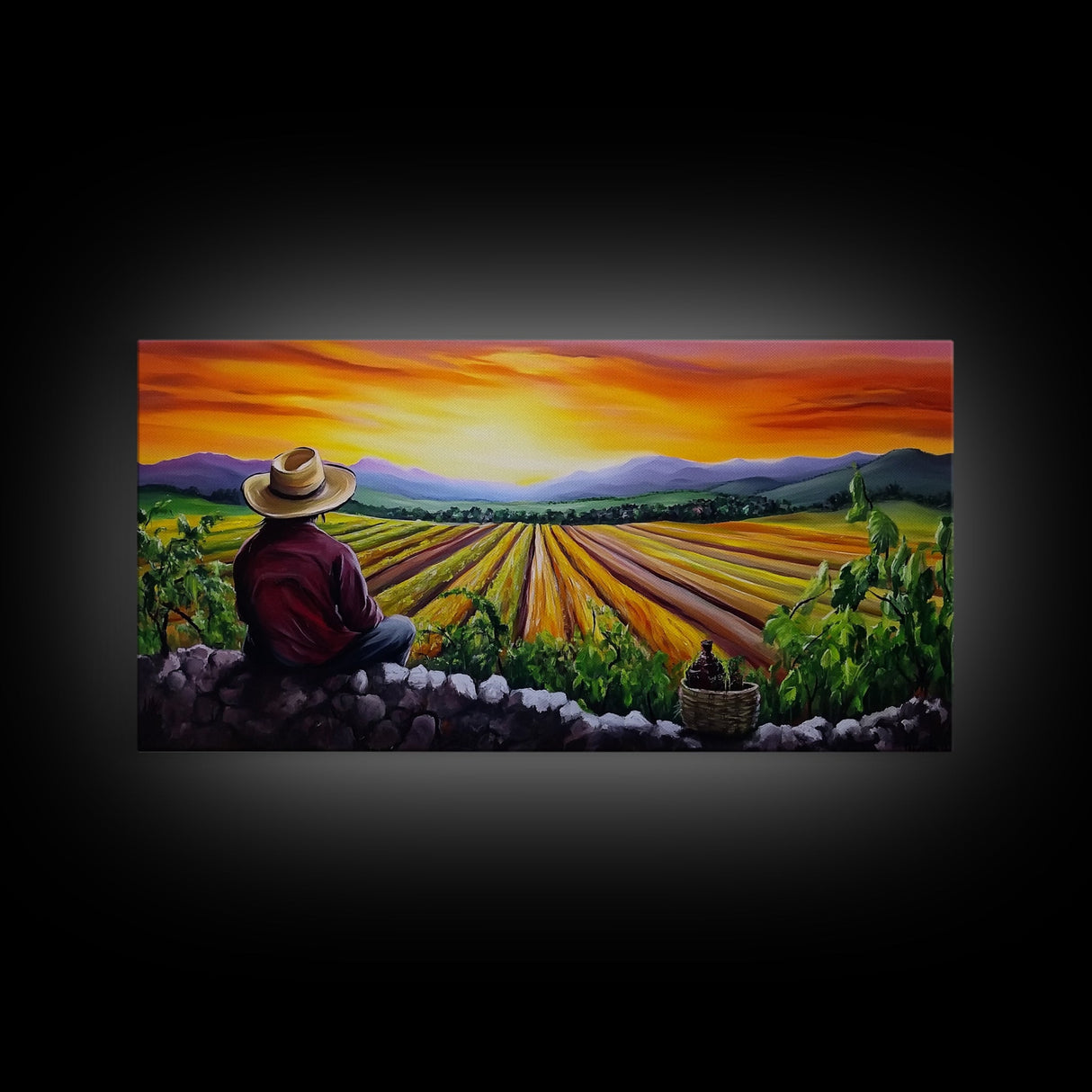 Mexicano Style Wall Art - Oil Painting Of A Farmer - Chicano Decor - Chicano Wall Art - Arte Mexicano - Cultura Mexicana Art