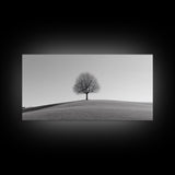 Loneliness - Framed Canvas Print Ready To Hang Wall Art - Thought Provoking Art - Moody Wall Art - Moody Painting - Black and White Dead Tree Art