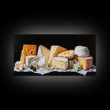 Cheese Lover Wall Art - Framed Canvas Print - Kitsch Kitchen Home Decor - Kitchen painting - Cheese Art - Cheese Painting