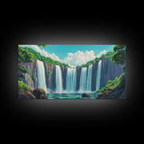 Fantasy Waterfall Painting Print | Fantasy Decor | Magical Enchanted Waterfall Wall Art | Living Room Decor Ready To Hang | Extra Large Art