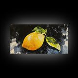 Lemon Painting Canvas Print - Kitsch Kitchen Decor - Eclectic Wall Art - Gift For Someone Who is Very random but likes lemons, like me