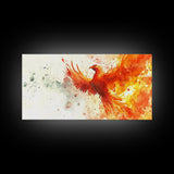 The Phoenix - Watercolor Painting Canvas Print - Phoenix Wall Art