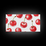 Kitchen Wall Art - Watercolor Painting of Cherries - Canvas Print - Cherry Wall Art - Cherry Decor - Cherries Kitchen Wall Art - Kitsch Kitchen