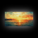 Nautical Landscape Canvas Print, Ocean Art, Wood Framed Canvas, Ocean Home Decor, Seascape Painting, Nautical Nursery Decor