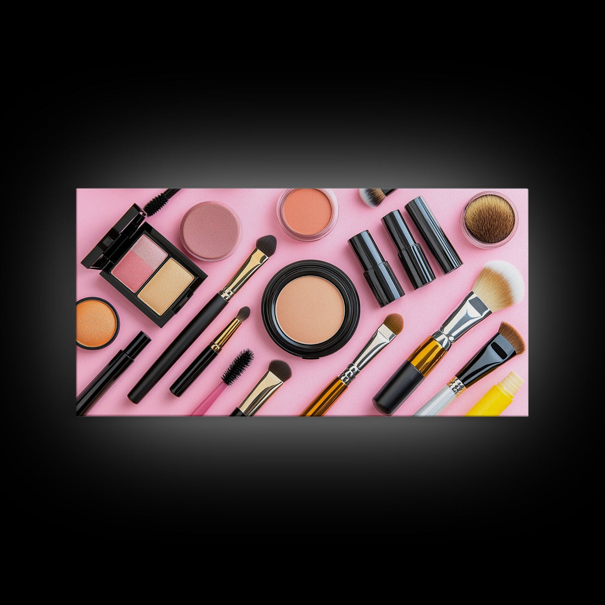 Makeup Spread Wall Art, Make Up Canvas Print, Preppy Dorm Room Wall Art, Girl's Dorm Room Wall Art, Makeup Painting