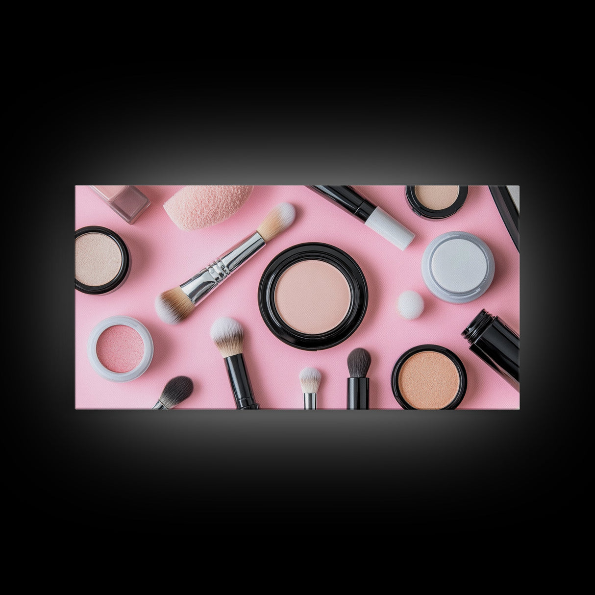 Retro Preppy Makeup Canvas Print, Makeup Art, Makeup Painting, Dorm Room Wall Art