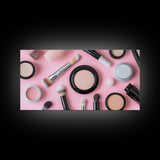 Retro Preppy Makeup Canvas Print, Makeup Art, Makeup Painting, Dorm Room Wall Art