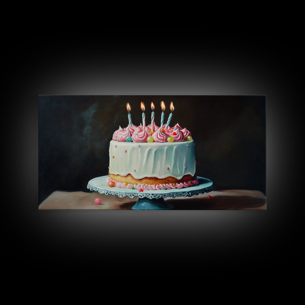 Painting Print of a Wedding Cake, Framed Canvas Art, Kitchen Decor, Wedding Decor, Kitchen Wall Art