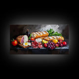 Kitchen Wall Art, Painting of a Charcuterie Board, Kitchen Decor, Modern Art, Food Still Life, Food Oil Painting, Kitchen Painting