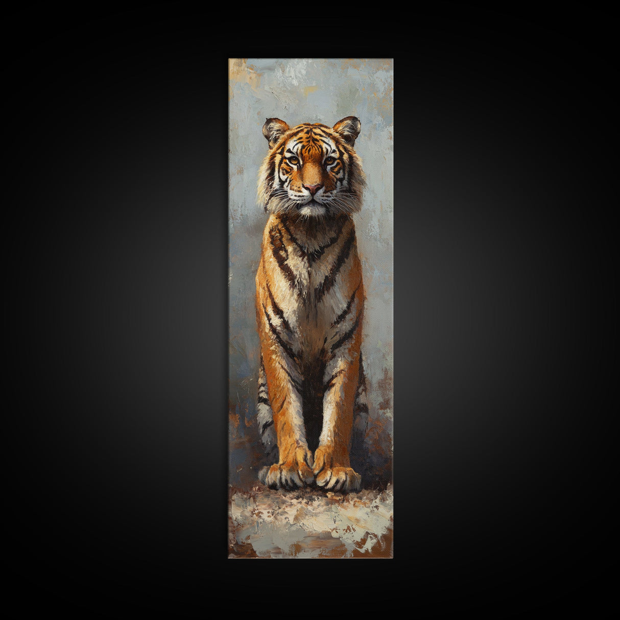 Majestic Tiger Painting Framed Canvas Print, Animal Wall Art, Rustic Decor Above Sofa Art, Bedroom Art Living Room Art Christmas