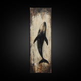 Majestic Whale Painting Framed Canvas Print, Nautical Wall Art, Coastal Decor Living Room Art, Rustic Decor Gift Idea Christmas