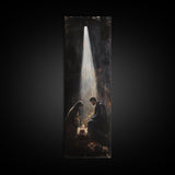 Tall Skinny Nativity Painting Canvas Print, Christmas Wall Art, Christmas Decor, Nativity Oil Painting, Jesues In His Manger